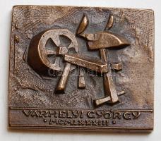 1983."Várhelyi kiállítás" szögletes bronz plakett szign.:Várhelyi Gy. T:2