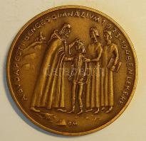 1948."Budapesti Bencés Gimnázium" bronz plakett szign.:B.M. T:2
