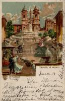 Rome Spanish Steps, litho, s: R. Carloforti (EK)