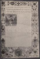 Cca 1940 Kerny István (1879-1963): 2db reprodukciója az Aranyszájú Szent János szentenciái c. Corvin kódexből, amely Mussolini ajándékaként került ismét a magyar állam tulajdonába. Hátoldalukon rövid leírás, fotók kézzel körbevágva, jelzett, 21x14 cm