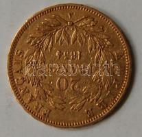 Franciaország 1854. 20Fr "Napoleon" arany 6,452g T:3
