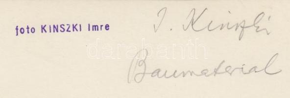 cca 1930-35 Kinszki Imre (1901-1945): Baumaterial. Vintage fotó építőanyagokról, hátoldalán szerzői ...