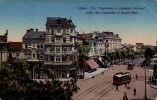 Sofia Targovska street, Grand Hotel, trams