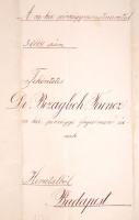 1909 Wekerle Sándor (1848-1921) aláírása kinevezési okmányon