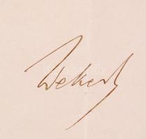 1908 Wekerle Sándor (1848-1921) aláírása kinevezési okmányon