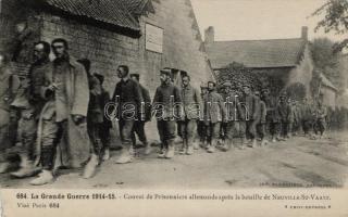 Convoy of German prisoners after the battle of Neuville-St-Vaast, WWI (b)