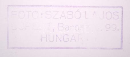 cca 1940 Szabó Lajos: Kerékellenőrzés. Vintage fotó, hátoldalán szerzői pecséttel jelzett, 31x24cm