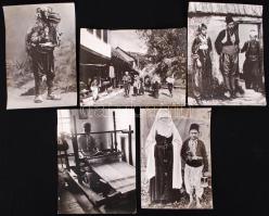 cca 1910-20 Kerny István (1879-1963): 5db vintage fotó Szerbiából, Boszniából (viseletek, mesterségek), 18x24cm