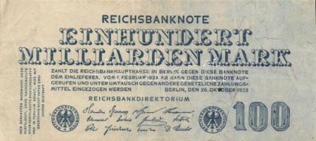 Német Birodalom / Weimari Köztársaság 1923. 50.000.000M (3x) + 1.000.000.000M + 100.000.000.000M T:I...