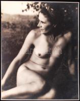 1940 Danassy Károly (1904-1996): Akt, vintage alkotás /  1940 Karoly Danassy: Nude. Vintage photo 30x24 cm