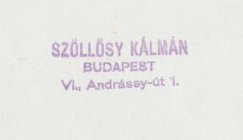 1930 Szőllőssy Kálmán (1887-1976): Kiüzetés a Paradicsomból, vintage alkotás. Pecsételve, feliratozv...