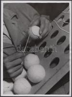 1938 Szendrő István (1908–2000): Teniszlabdák, vintage alkotás / 
1938 Tennis balls. Vinta...