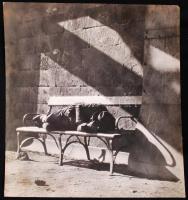 1938 Szabó Lajos: Szegény ember álma, vintage alkotás. Pecséttel jelzett. /  1938 Dream of the poor. Vintage photo. 31x29 cm