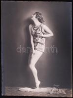 1928 Demeter Károly: (1892-1983): Érintés, vintage alkotás. Aláírt, kasírozott /  1928: Touch. Vintage photo. Signed. 30x40 cm