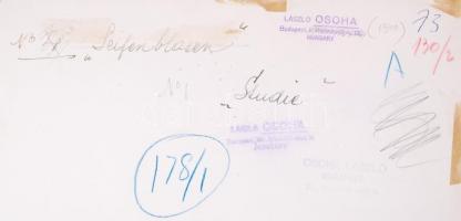 1940 Osoha László: Buborékfújó, vintage alkotás. Pecséttel jelzett. / 
1940: Bubble-blower. Vintage ...