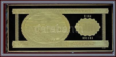 1990. 500Ft bankjegyveret aranyozott Ag (217,73g(7 uncia)/0.999/154x70mm) T:PP + 1990. 500Ft T:I dís...