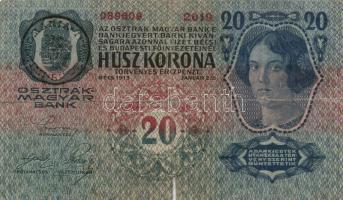 15db vegyes korona bankjegy T:III-IV