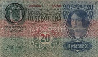 15db vegyes korona bankjegy T:III-IV