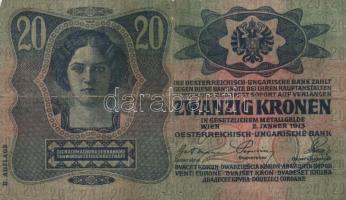 15db vegyes korona bankjegy T:III-IV