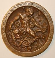 cca. 1916."Kéve-A kultúráért és a hazáért" extrém nagyalakú Br plakett Szign:Zutt T:2 R!