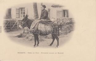 Biarritz folklore, woman with donkey