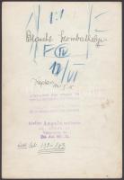 1941 Angelo (1894-1974): Műtermi felvétele Szombathelyi Blanka (1918-1999) színésznőről. Vintage alk...