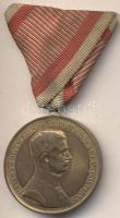 1917. "Károly Arany Vitézségi Érem" aranyozott Br kitüntetés mellszalagon, BRONZ jelzés peremen, szignó: KAUTSCH T:2- Hungary 1917. "Gold Medal for Bravery" on wartime ribbon with BRONZ hallmark on the edge "CAROLVS D.G.IMP.AVST.REX.BOH.ETC.ET REXAPOST.HVNG" sign.:KAUTSCH C:VF