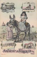 Duinbergen, donkey with girls