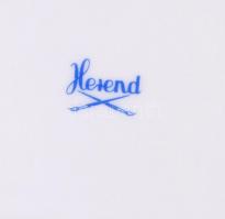 Herendi rózsás áttört tál, kézzel festett, jelzett, hibátlan, 18×17 cm