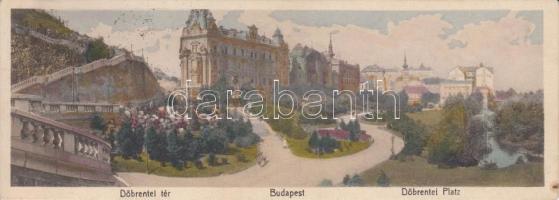 Budapest I. Döbrentei tér, panoramacard, 18 cm x 6,5 cm