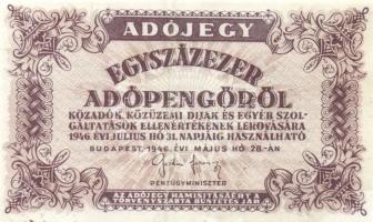 1946. 100.000AP hiányzó hátlapi alapnyomattal! + 1.000.000AP hátlapon felfelé csúszott nyomattal T:II-