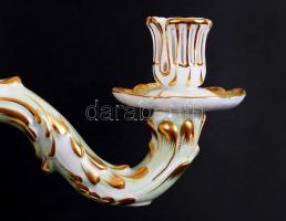 Herendi Viktória mintás ötágú gyertyatartó pár, kézzel festett, jelzett, hibátlan, ritka, m:47 cm, s...