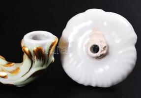 Herendi Viktória mintás ötágú gyertyatartó pár, kézzel festett, jelzett, hibátlan, ritka, m:47 cm, s...