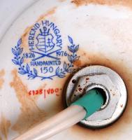 Herendi Viktória mintás lámpatest, kézzel festett, jelzett, hibátlan, m:28 cm, szerelékkel m:52 cm