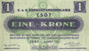 Csót/hadifogolytábor 1916. 1K számozás nélkül T:I-