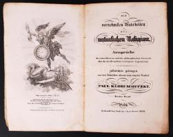 Klobuschitzky, Paul [Klobusiczky Pál]: Die vornehmsten Wahrheitem der natürlichen Religion. Erste und Zweyter Band. Pesth 1829. Landerer. Metszett címlappal, újra kötve