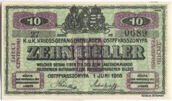 Ostffyasszonyfa / hadifogolytábor 1916. június 1. 10f arab sorozat és sorszámmal T:I