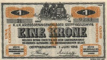 Ostffyasszonyfa / hadifogolytábor 1916. június 1. 1K arab sorozat és sorszámmal T:I