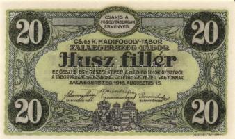 Zalaegerszeg / hadifogolytábor 1916. június 1. 20f arab sorozat és sorszámmal T:I 