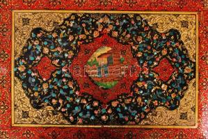 1968 Magyar küldöttség egy Közép-ázsiai országban, 19 db fénykép, díszes, festett, táblás fotóalbumb...