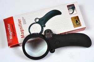 5 LED-es nagyító három különféle erősségű lencsével új állapotban! 5 LED magnifier with 3 different lenses, 55x, 25x, 2,5x