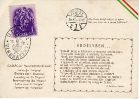 Irredenta verses lap "Ungvár viszzatért" alkalmi bélyegzéssel