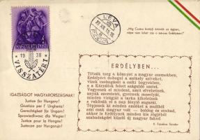 Irredenta verses lap "Léva viszzatért" alkalmi bélyegzéssel