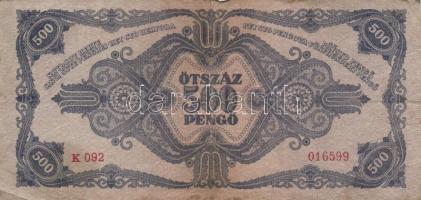 1945. 500P (10x) mindnél "P" betű helyett magyar "N" betű T:III,III-