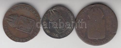 Ausztria/magyar verdejel 1816S 1Kr + 1816B 1/2Kr + 1816S 1/4Kr T:2-,3