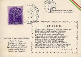 Irredenta verses lap "Érsekújvár viszzatért" alkalmi bélyegzéssel