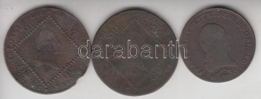 Ausztria/magyar verdejel 1807S 30Kr (2x) +  1812B 3Kr T:3,3-