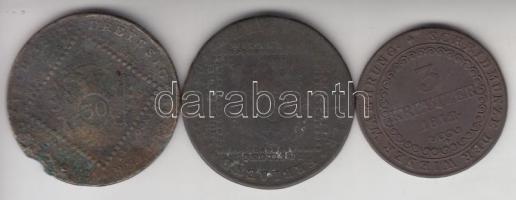 Ausztria/magyar verdejel 1807S 30Kr (2x) +  1812B 3Kr T:3,3-