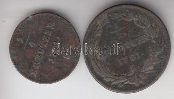 Ausztria/magyar verdejel 1781S 1/2Kr + 1781S 1/4Kr T:2-,3