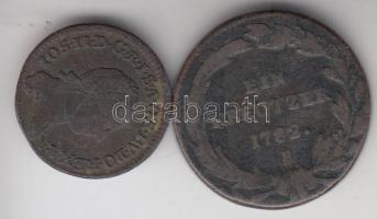 Ausztria/magyar verdejel 1782B 1Kr + 1782B 1/4Kr T:3